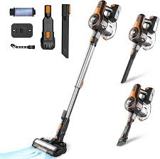 Aspirador Inalámbrico INSE S600: Potente y Versátil en Negro y Naranja
